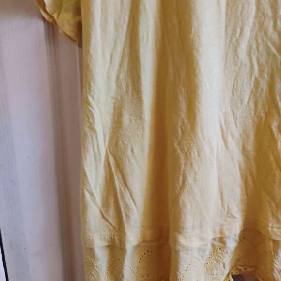 LOFT Yellow Ruffled Short Sleeve Tee - Picture 7 of 7